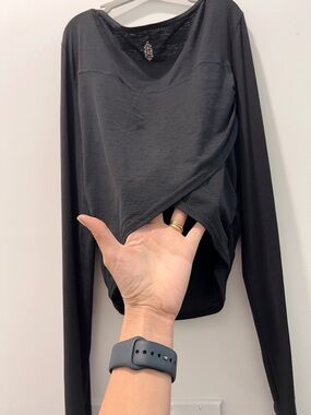 Fp movement s Black Long-Sleeve Draped Women’s Top
